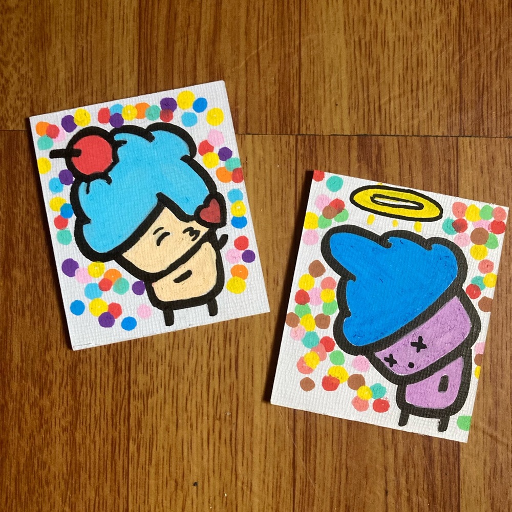 Colorful Cartoon Art Painting Set by artist Its_mittens